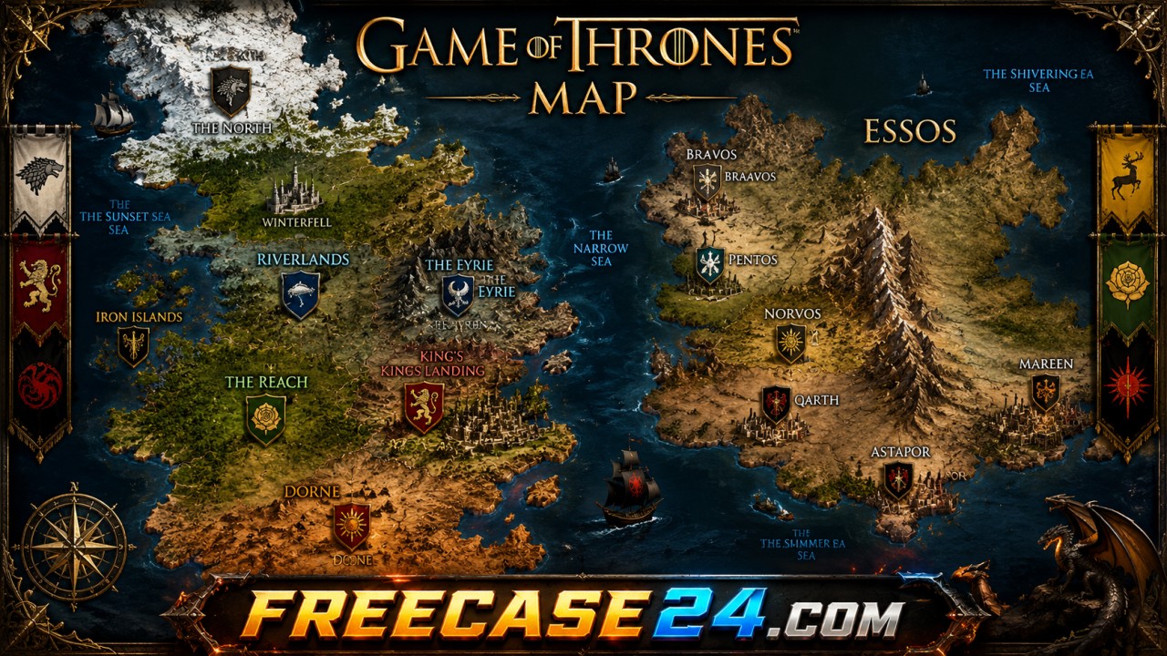 Game of Thrones Map Explore Online Free on Freecase24